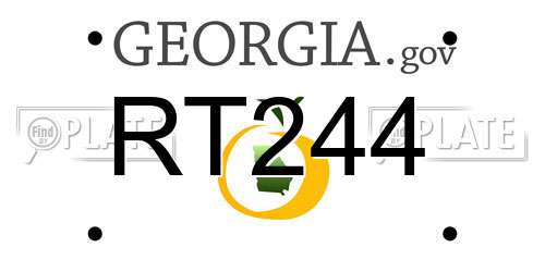 RT244 Georgia License Plate