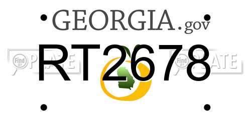 RT2678 Georgia License Plate