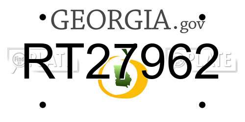 RT27962 Georgia License Plate