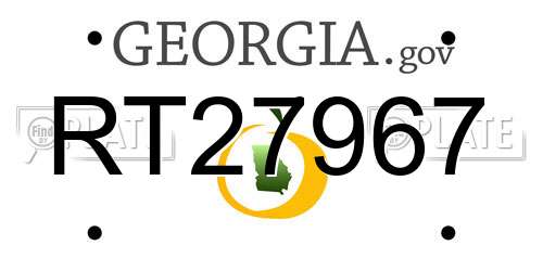 RT27967 Georgia License Plate