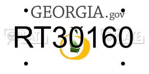RT30160 Georgia License Plate