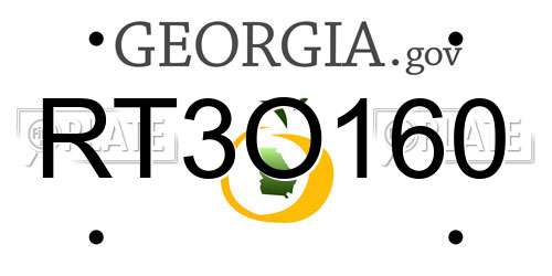 RT3O160 Georgia License Plate