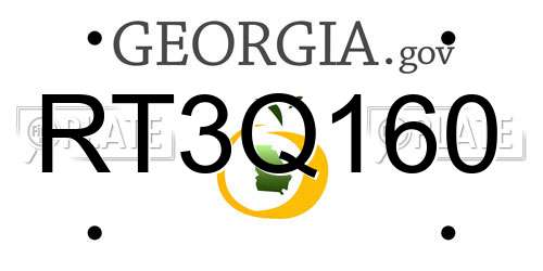 RT3Q160 Georgia License Plate