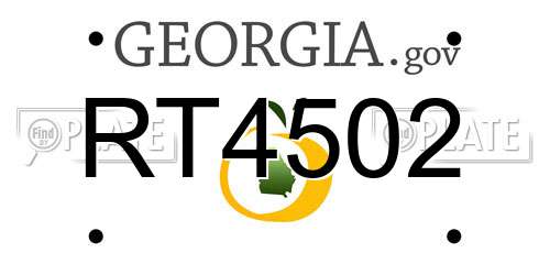 RT4502 Georgia License Plate