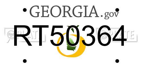 RT50364 Georgia License Plate