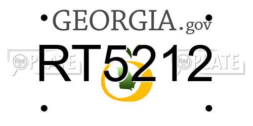 RT5212 Georgia License Plate