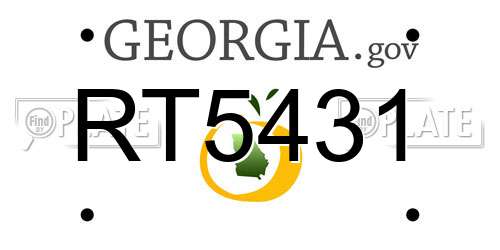 RT5431 Georgia License Plate