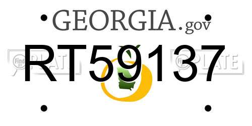 RT59137 Georgia License Plate