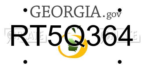 RT5Q364 Georgia License Plate