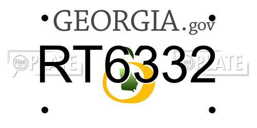 RT6332 Georgia License Plate