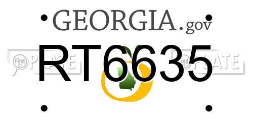 RT6635 Georgia License Plate