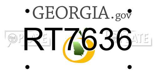 RT7636 Georgia License Plate