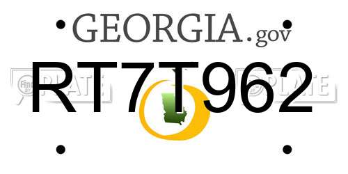 RT7T962 Georgia License Plate