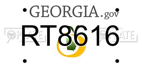 RT8616 Georgia License Plate