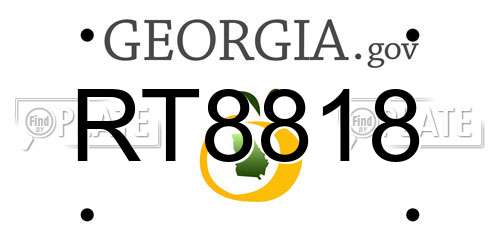RT8818 Georgia License Plate