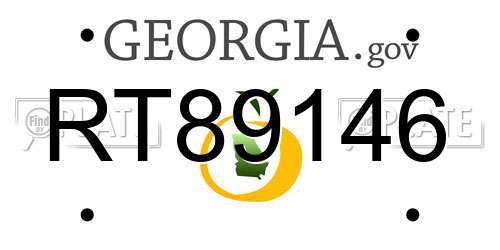 RT89146 Georgia License Plate