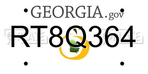 RT8Q364 Georgia License Plate