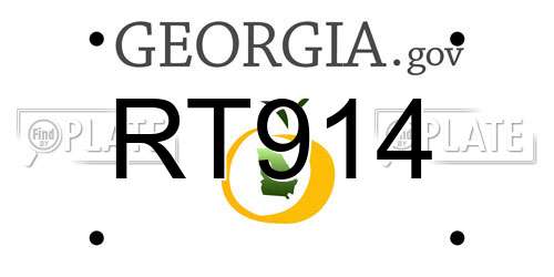 RT914 Georgia License Plate