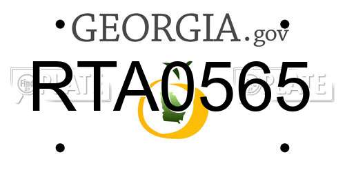 RTA0565 Georgia License Plate
