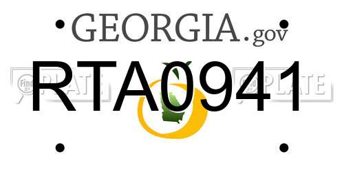 RTA0941 Georgia License Plate