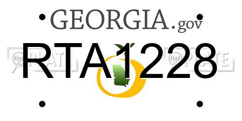 RTA1228 Georgia License Plate