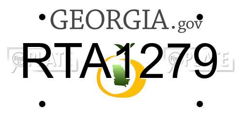 RTA1279 Georgia License Plate