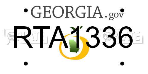 RTA1336 Georgia License Plate
