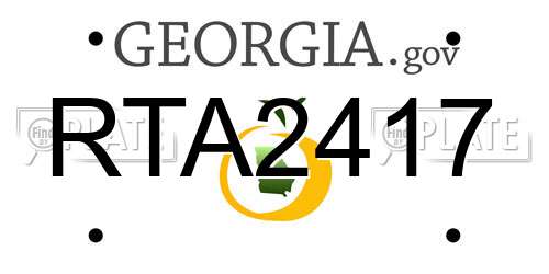 RTA2417 Georgia License Plate