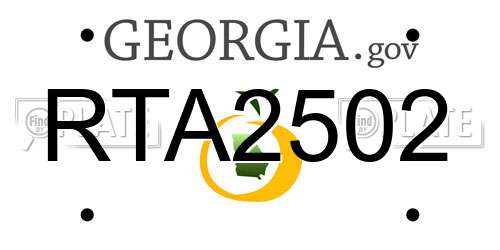 RTA2502 Georgia License Plate