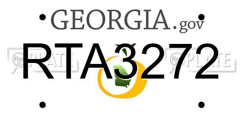 RTA3272 Georgia License Plate