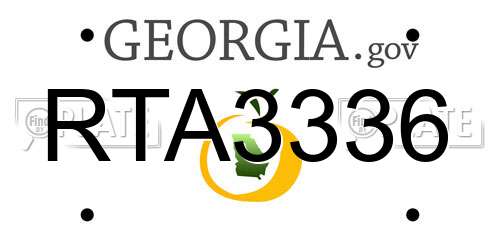 RTA3336 Georgia License Plate