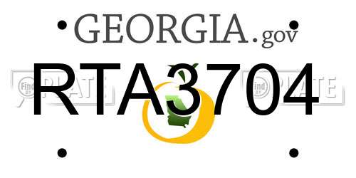 RTA3704 Georgia License Plate