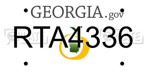 RTA4336 Georgia License Plate