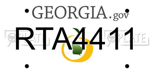 RTA4411 Georgia License Plate