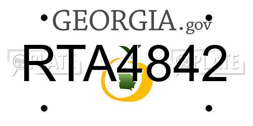 RTA4842 Georgia License Plate