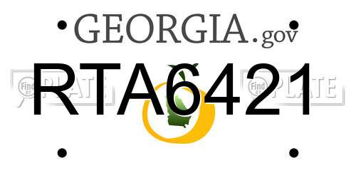 RTA6421 Georgia License Plate