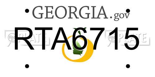 RTA6715 Georgia License Plate