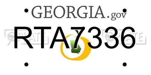 RTA7336 Georgia License Plate