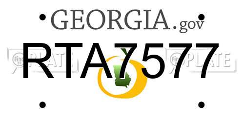 RTA7577 Georgia License Plate