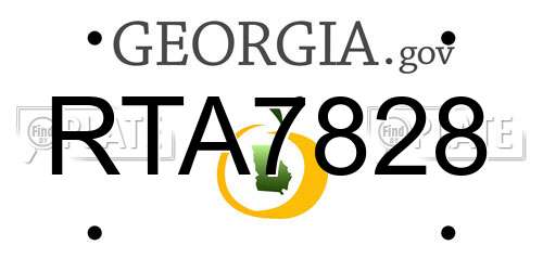 RTA7828 Georgia License Plate