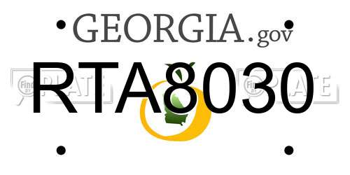 RTA8030 Georgia License Plate