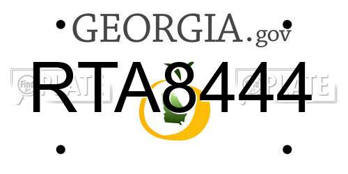 RTA8444 Georgia License Plate