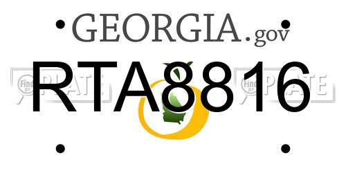 RTA8816 Georgia License Plate