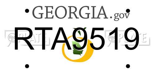 RTA9519 Georgia License Plate