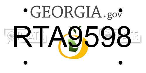RTA9598 Georgia License Plate