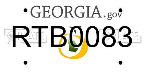 RTB0083 Georgia License Plate