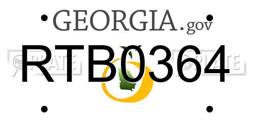 RTB0364 Georgia License Plate