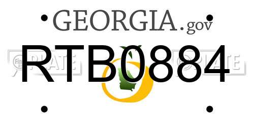 RTB0884 Georgia License Plate
