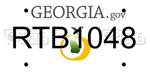 RTB1048 Georgia License Plate