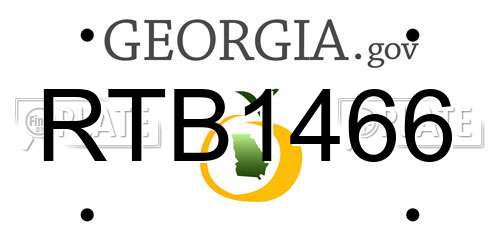 RTB1466 Georgia License Plate